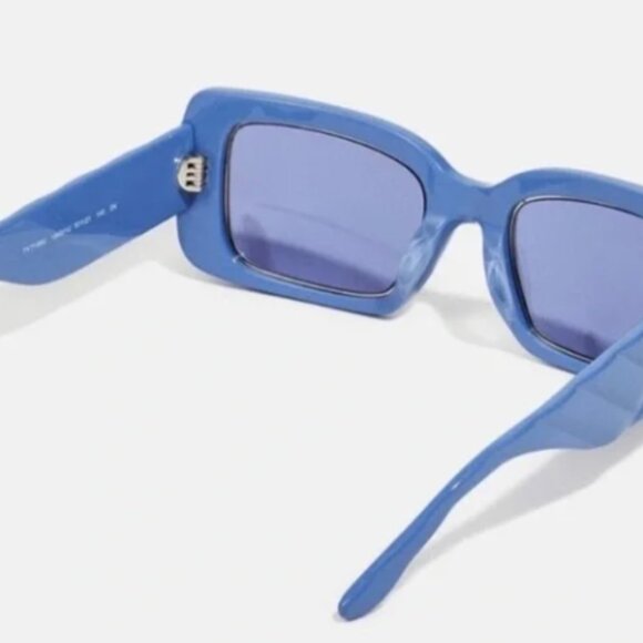 NEW Tory Burch Blue Rectangular Sunglasses - Picture 4 of 5